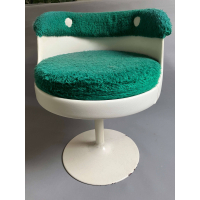 Vintage stoel Futura met groene bekleding en trompetvoet